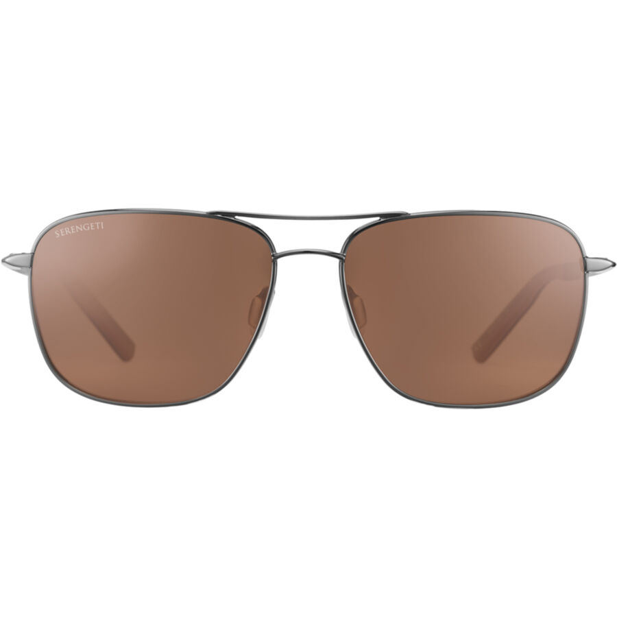 SPELLO, Shiny Gunmetal with Dark Brown Inside Temple Tips-Mineral Polarized Drivers Cat 2 to 3, hi-res